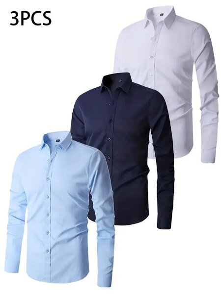 Lot de chemises classiques pour hommes