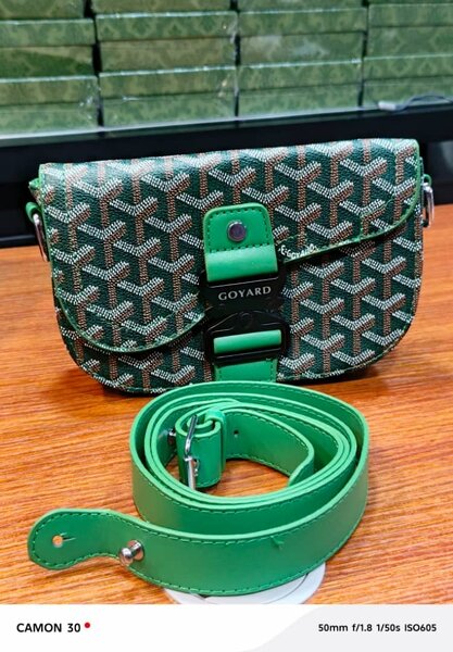 Sacoche Goyard en cuir imprimé