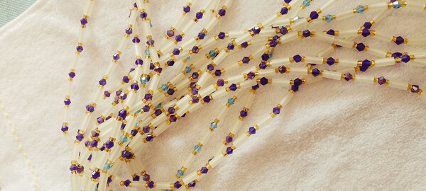 Light off bead & blue crystal