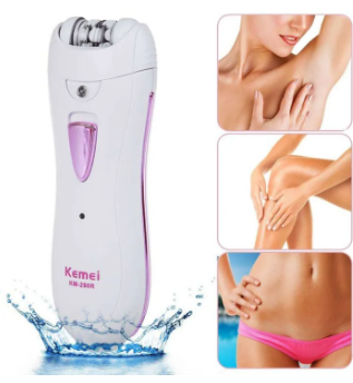 Kemei 290-R Km-290R - Rechargeable Epilator For Women - White Face and Body
