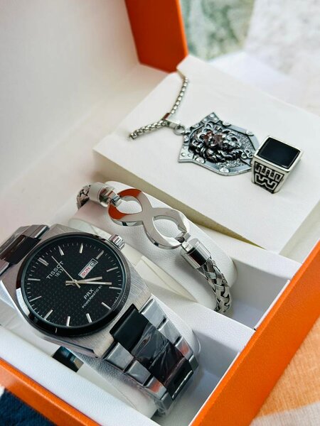 Montre bracelet chaîne plus bague