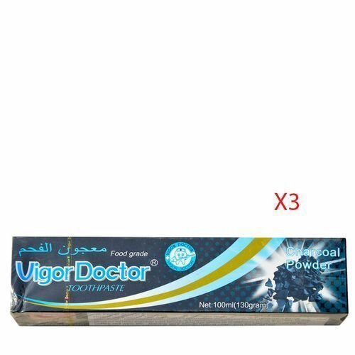 Un Lot De 3 PATES Dentifrice Blanchit Dents A Base De Charbon - Noir