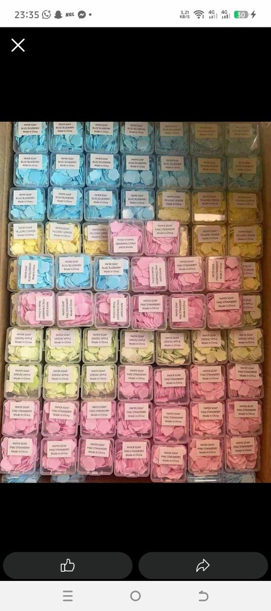 Papier savon pétale portable