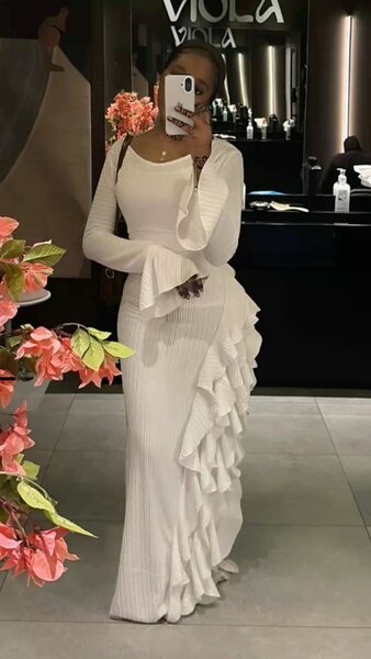 Robe élégante à volants