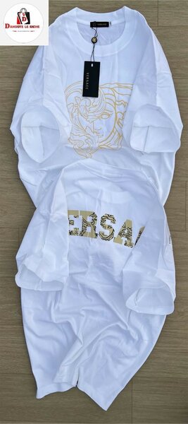 T-shirt blanc logo doré