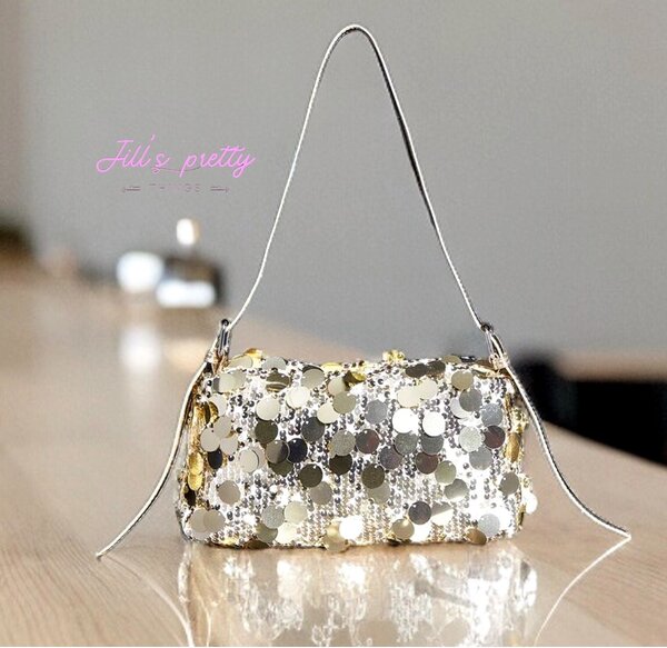Gold Sequins Shoulder Bag