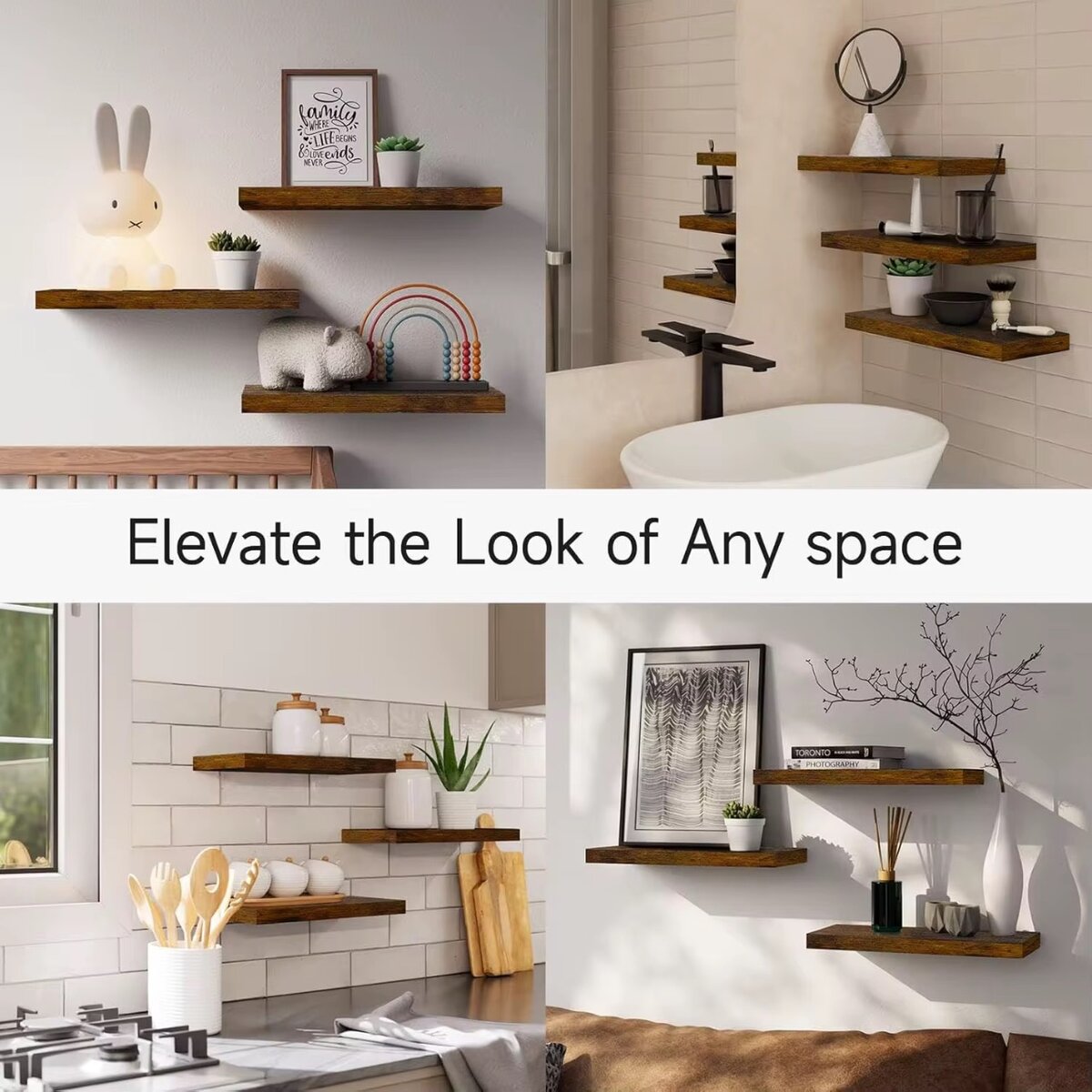 3 Étagères murale en bois chic