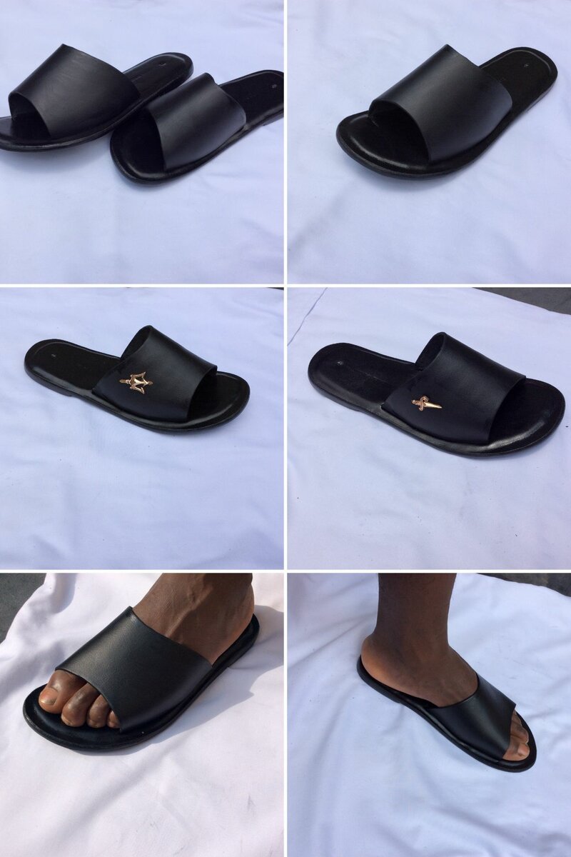 Easy wear leather slippers