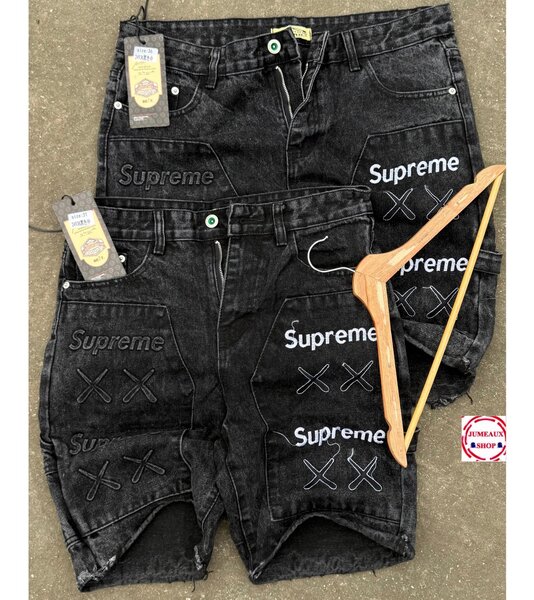 Shorts en jean noir pour hommes