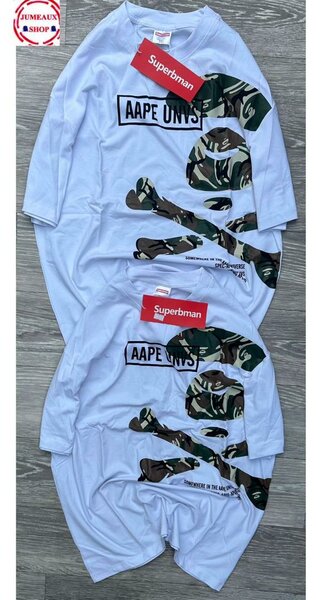 T-shirt blanc motif camouflage