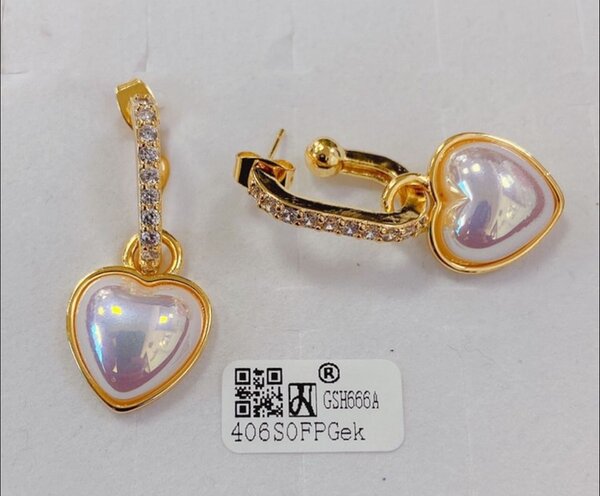 Boucles d'Oreilles Cœur Perle