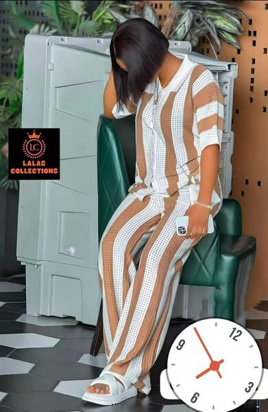 Ensemble rayé chic femme