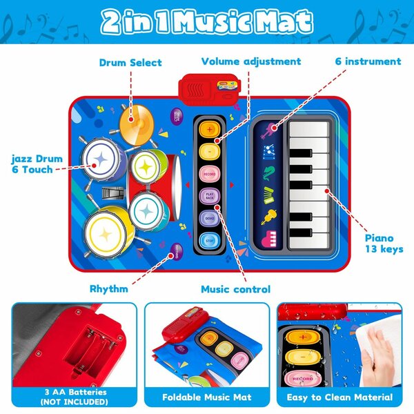 Tapis Musical 2 en 1 Enfants