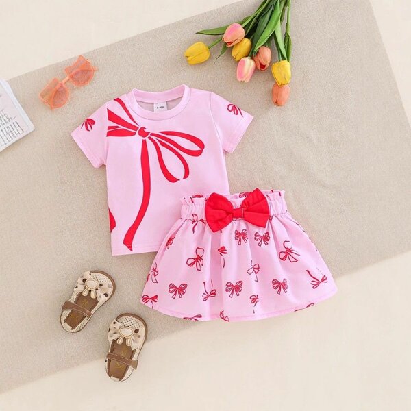 Ensemble Bébé Rose Noeud