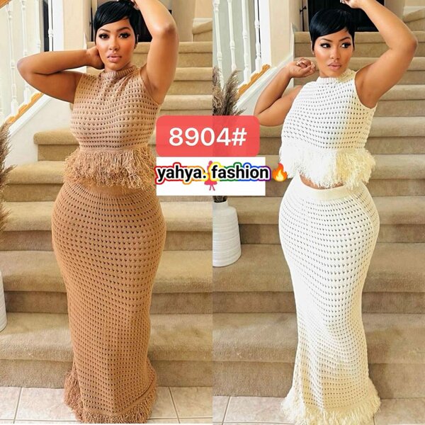 Robe longue en crochet élégante