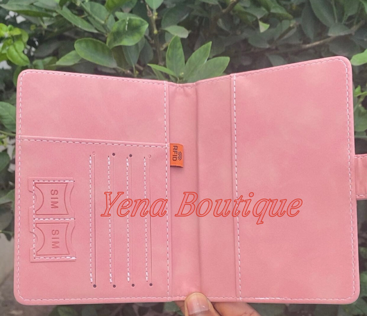 Porte-passeport rose élégant