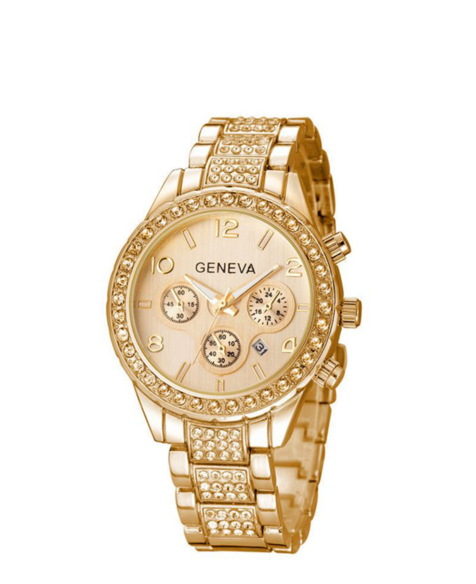 Montre quartz or diamant