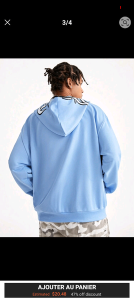 Veste à capuche streetwear bleu