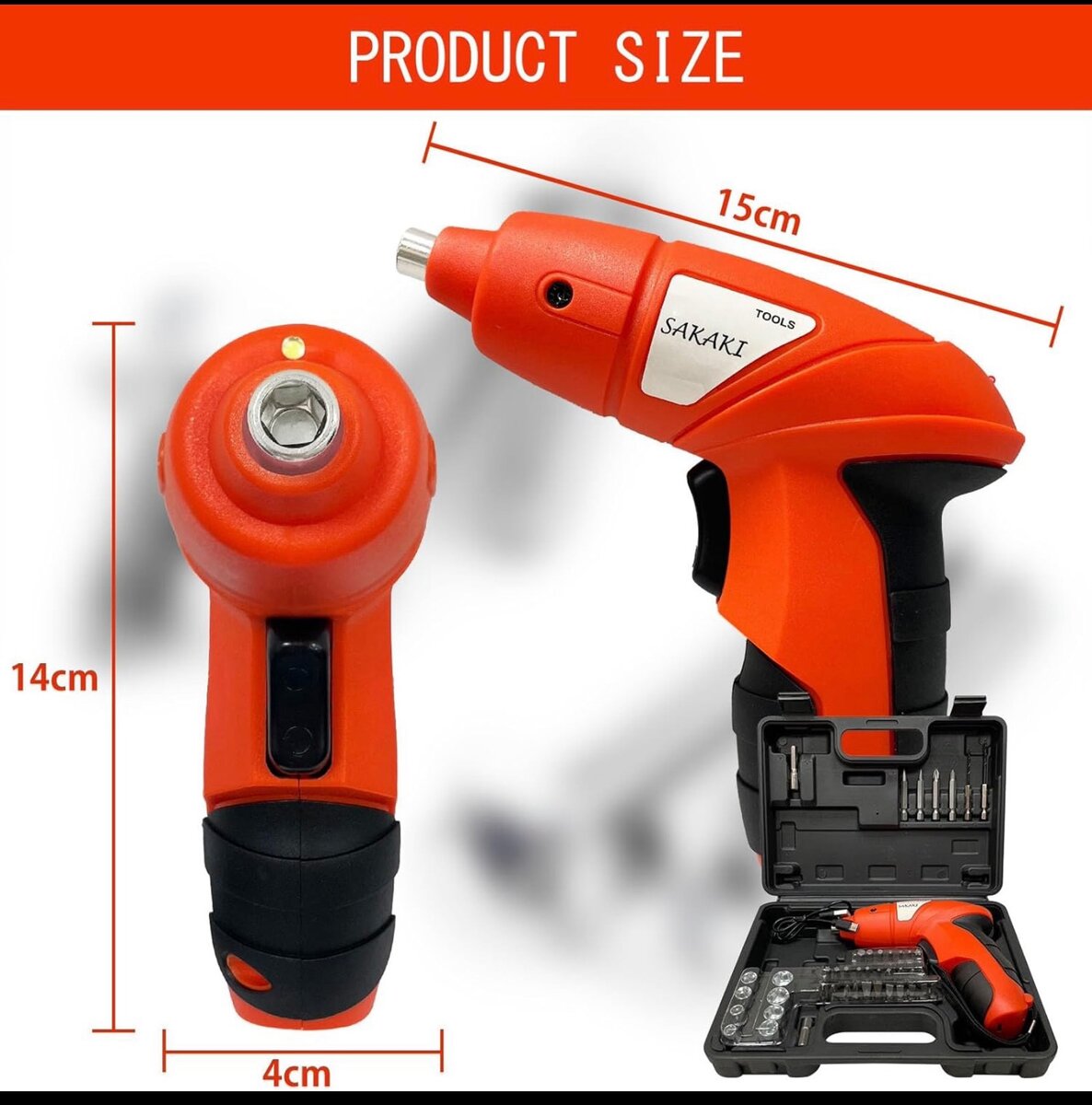 Perceuse 45 Pièces Lumière LED Outils Bricolage Rechargeable