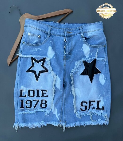 Jupe en denim avec motifs