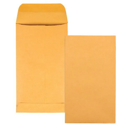 50 Pcs Brown/Khaki Envelopes For Packaging, Mailing, Courier, Office Letters & Money Size 9 x 4 Inch