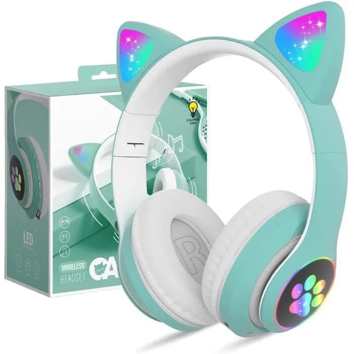 Casque Sans Fil LED Oreilles Chat