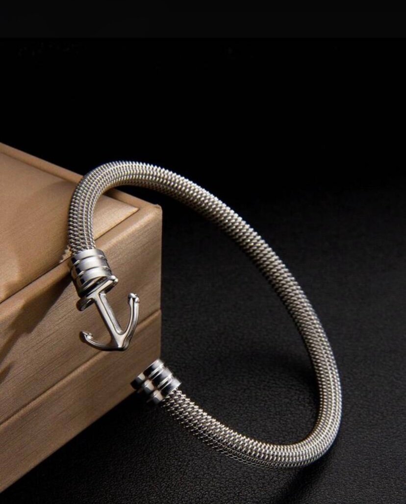 Bracelet ancre en acier