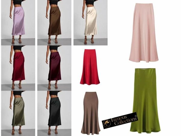 Jupe midi satin élégante