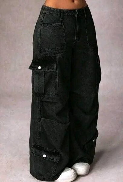 Pantalon cargo large denim