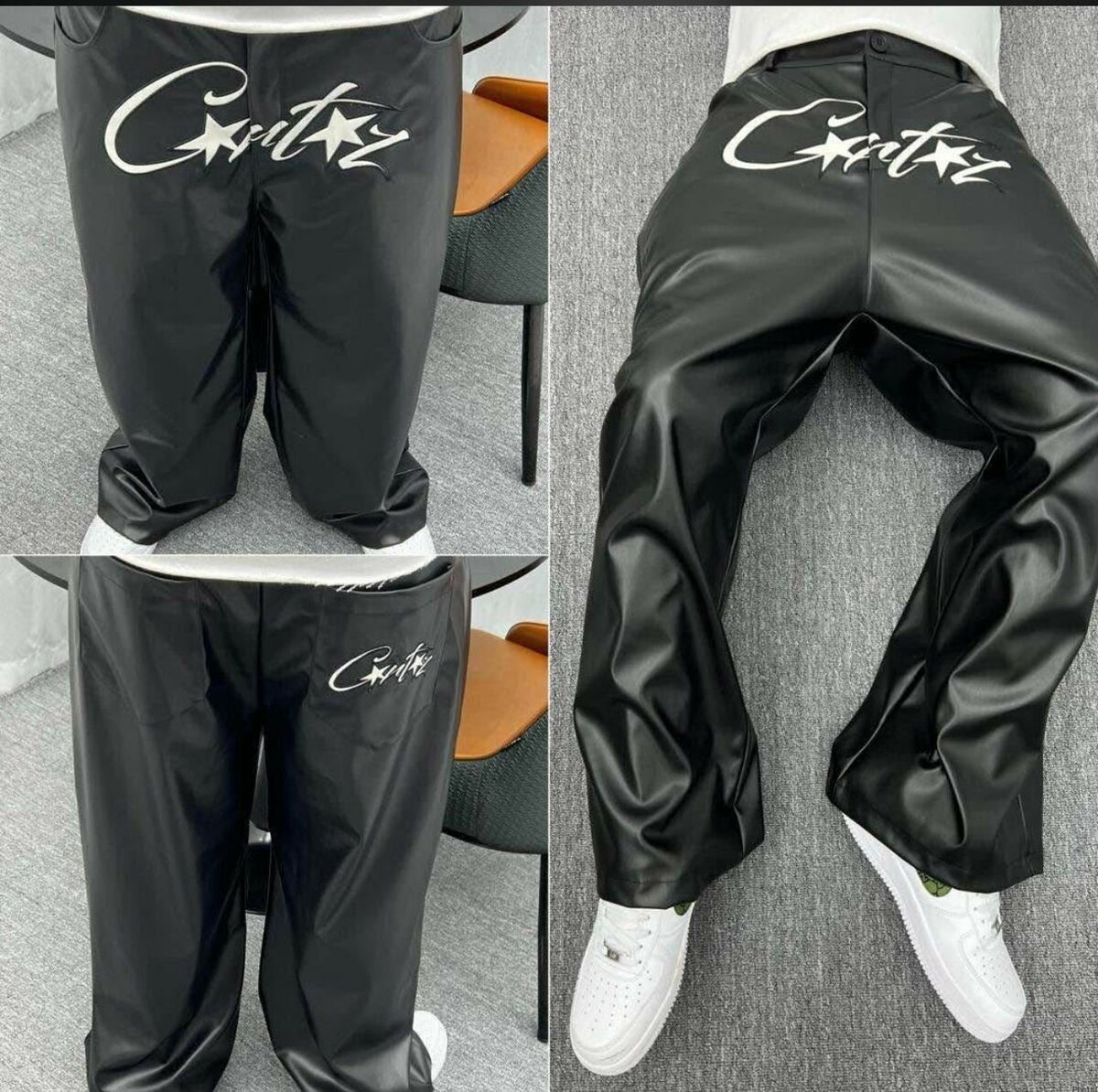 Pantalons en simili cuir homme