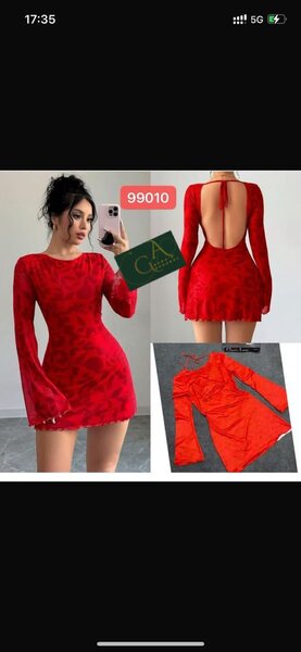 Robe Rouge Élégante Dos Ouvert
