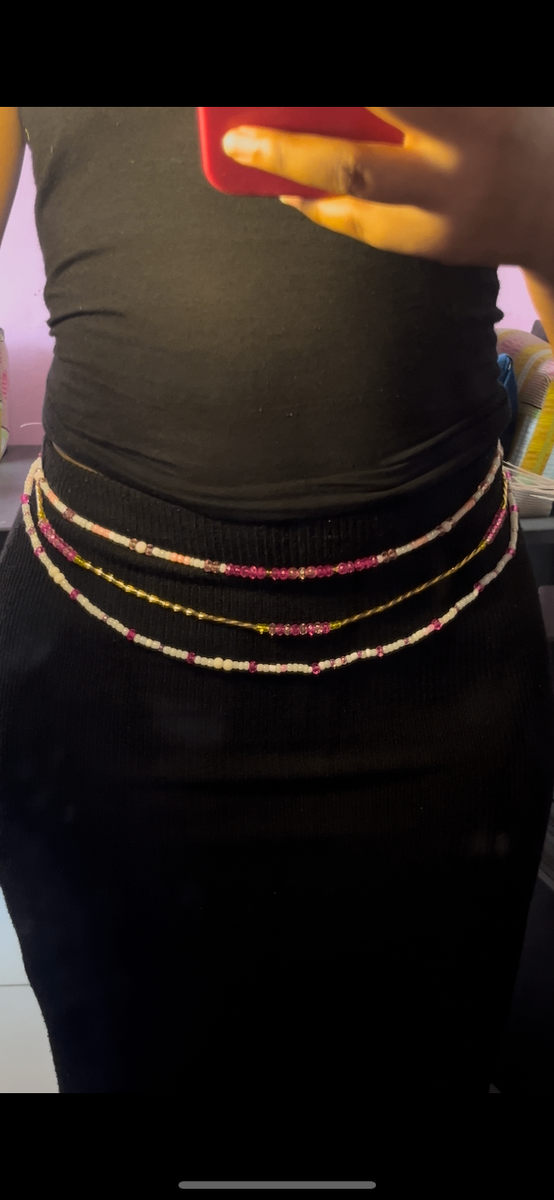 Ceinture perles multicouleur