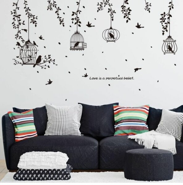 Birds Cage Nature Wall Sticker