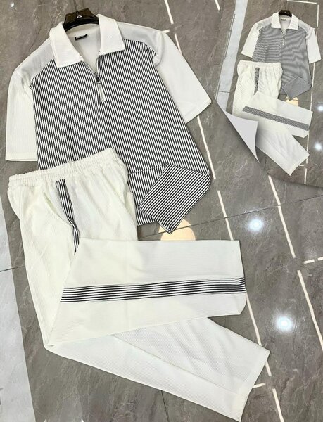 Ensemble casual à rayures