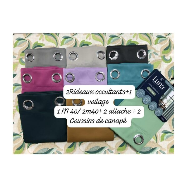 Ensemble Rideaux Occultants avec Accessoires