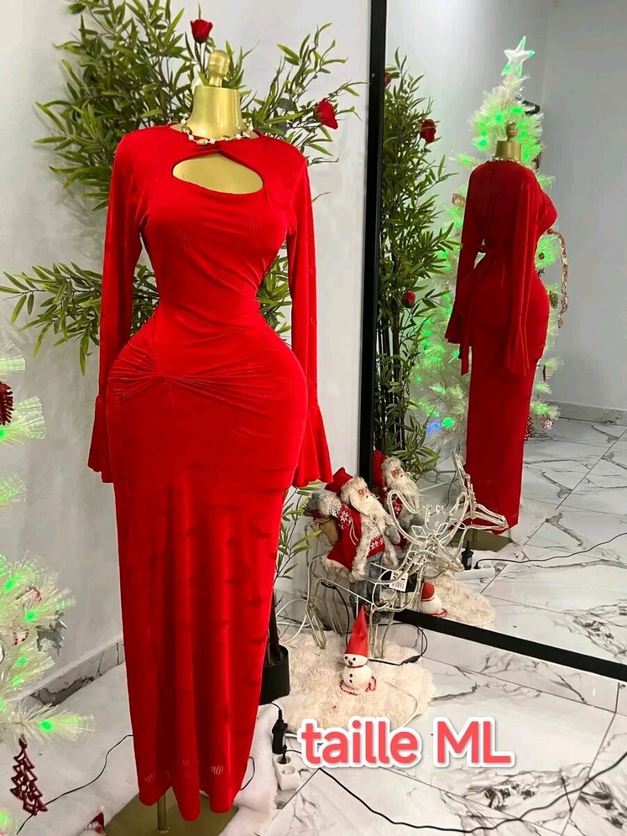 Robe longue élégante fendue