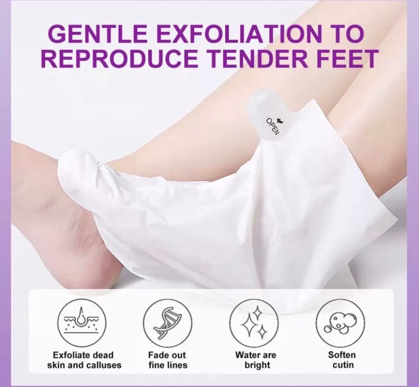 Exfoliating foot peel mask