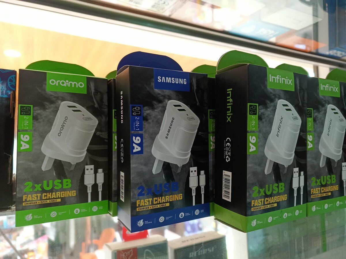 Samsung, Oraimo and infinix charger