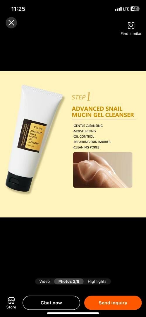 Skincare products snail