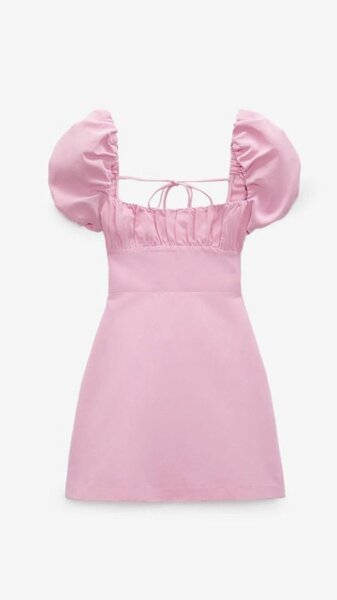 Robe en lin manches bouffantes