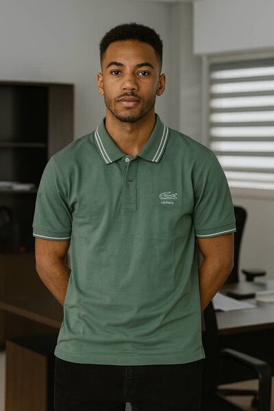 Polo classique vert pour hommes