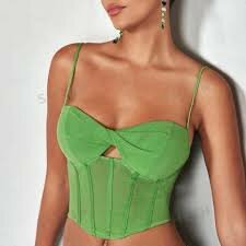 Top bustier vert élégant
