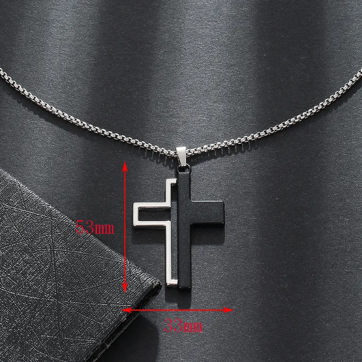 Collier Croix Acier Inoxydable