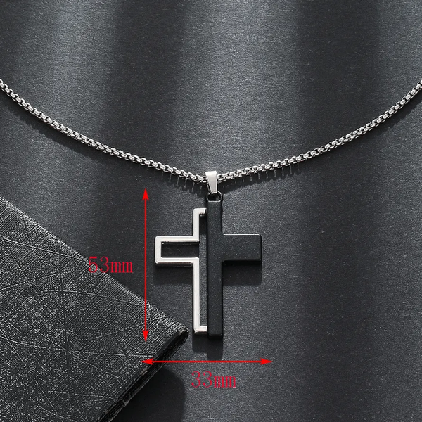 Collier Croix Acier Inoxydable