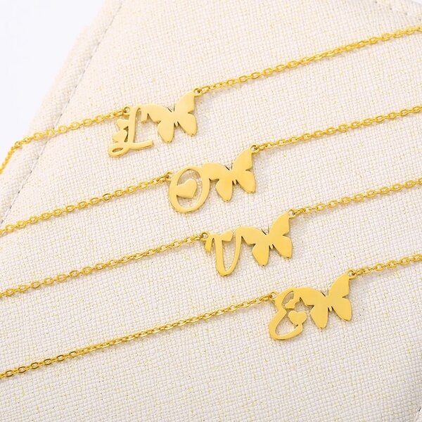 INS Gold Plated Initial Necklace