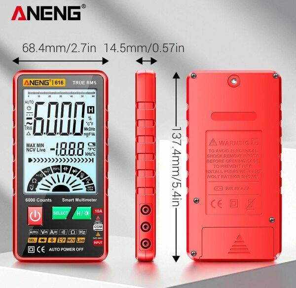 Multimètre ANENG 616 True RMS