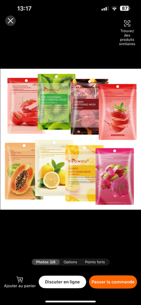 Masques Visage Hydratants Fruits