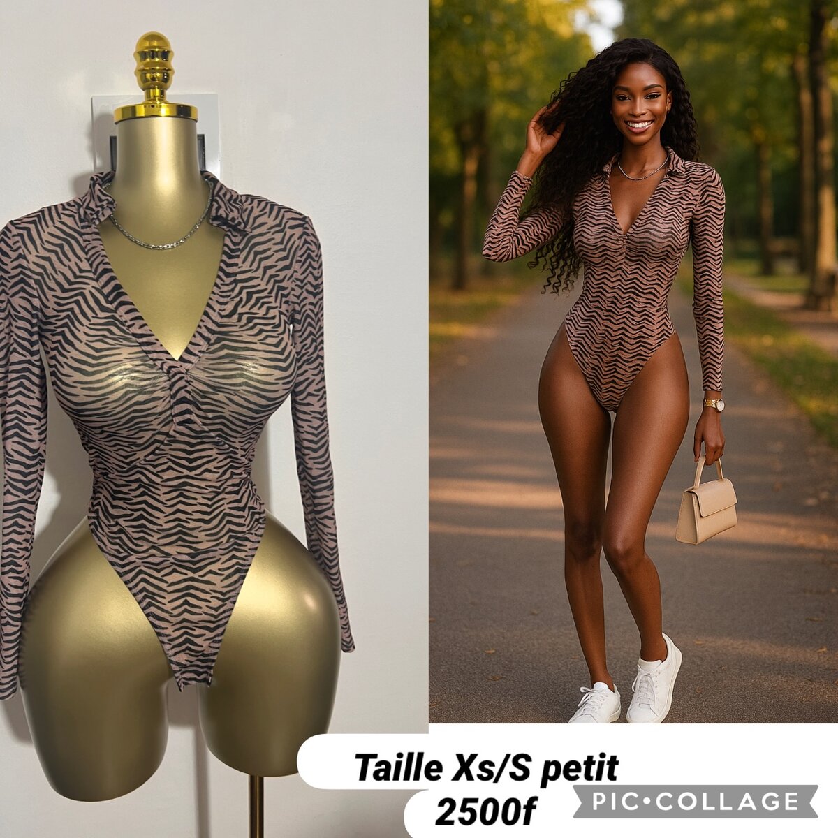 Body à motif zébré