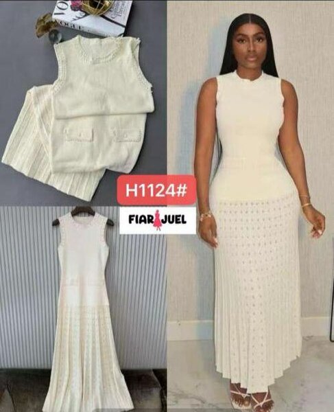 Robe longue élégante en maille