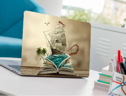 Art Book Laptop Back Skin-Laptop Skin Vinyl Sticker Decal, 14.6 15 15.4 15.6 inch Laptop Skin Sticker Cover For All Laptops
